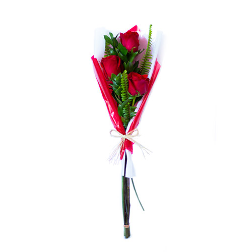 Trio de rosas colombianas vermelhas em um belo ramalhete - O Rei das  Orquídeas